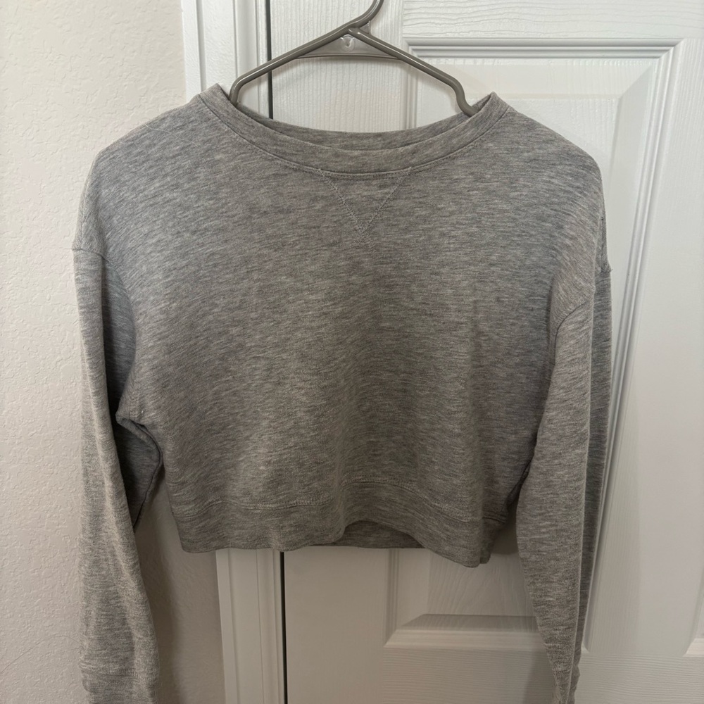Zara Cropped Crewneck Sweatershirt